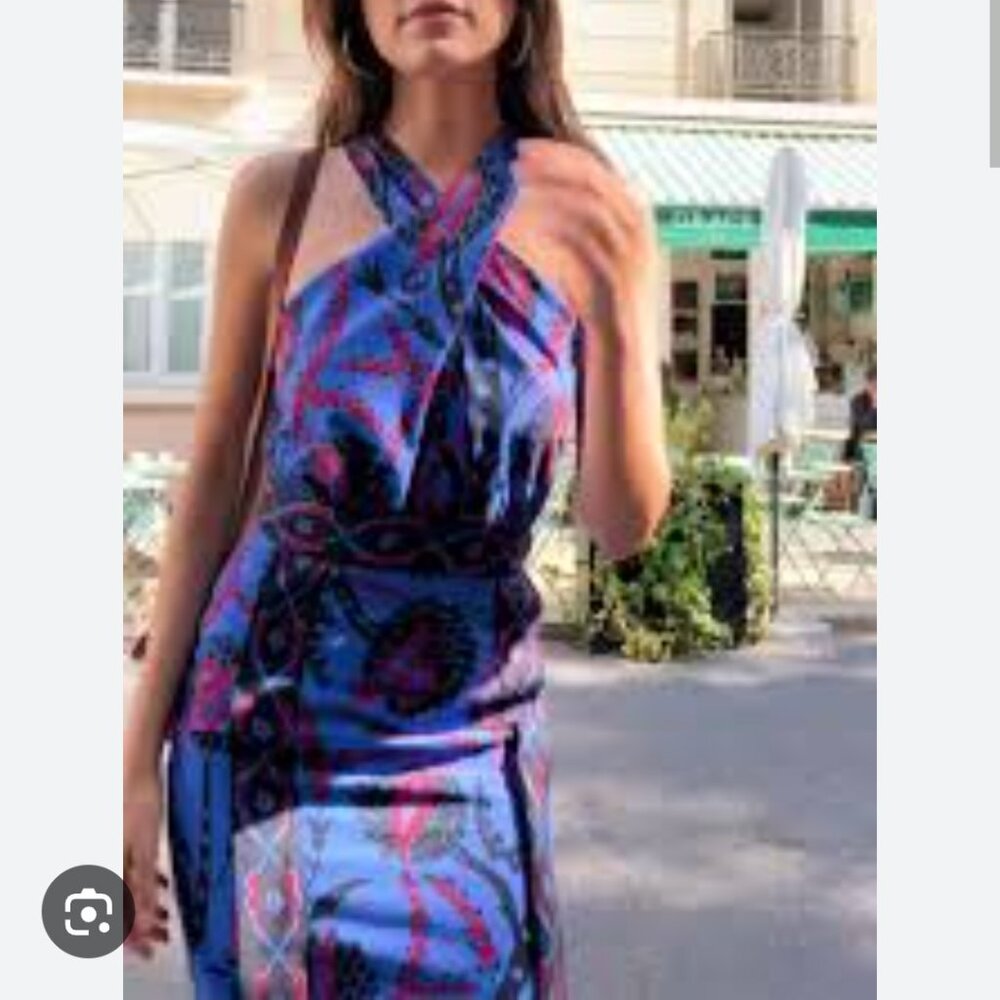 Sezane Jarred Dress Atla Blue - Size 4